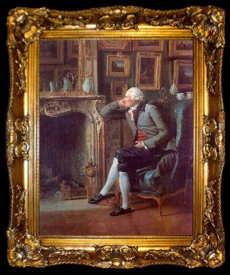 framed  Henri Pierre Danloux Baron de Besenval in his Salon de Compagnie, ta009-2
